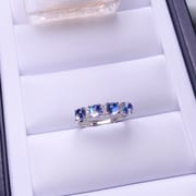 Japanese Style Entry Luxury Vitreous Natural Blue Moonlight Ring 925 Silver Ring