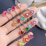 925 silver inlaid natural color treasure ring natural gem style exquisite fashion factory wholesale