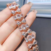 Factory wholesale explosions natural aquamarine bracelet S925 silver inlaid main stone 4*6 selling Europe and the United States a generation of hair