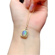 Fashion natural opal pendant 7*9mm ladies pendant simple fashion Opal bare stone 925 silver live wholesale