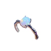 Simple 925 silver inlaid Natural 5*7 full fire color opal ring live tremolo overseas supply