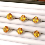 Clear inventory 925 silver inlaid citrine ring live overlapping live manufacturers do goods on behalf of a hair