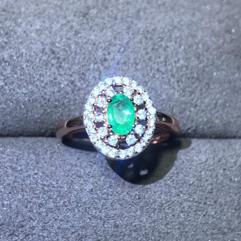 0.5 karat natural emerald ring wholesale New 925 silver color number high clarity physical photo