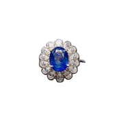 Factory wholesale explosions natural sapphire ring S925 silver inlaid with the main stone 6*8 selling Europe and the United States a generation of hair