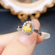 Factory wholesale explosions natural citrine ring S925 silver inlaid main stone 5*7 selling Europe and the United States a generation of hair