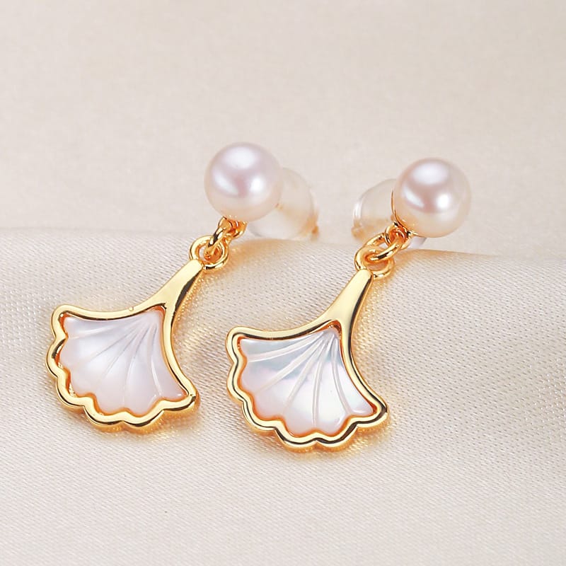 Ginkgo leaf earrings