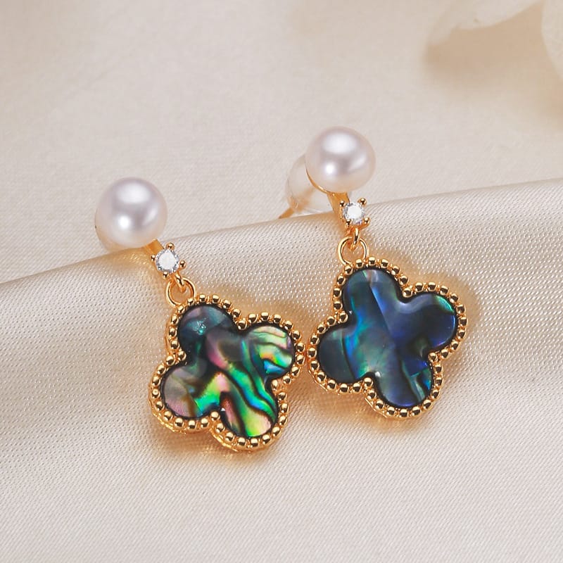 Black abalone syc style earrings
