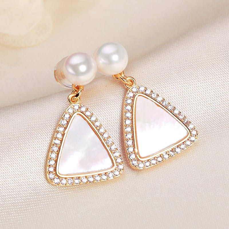Micropaved triangle earrings