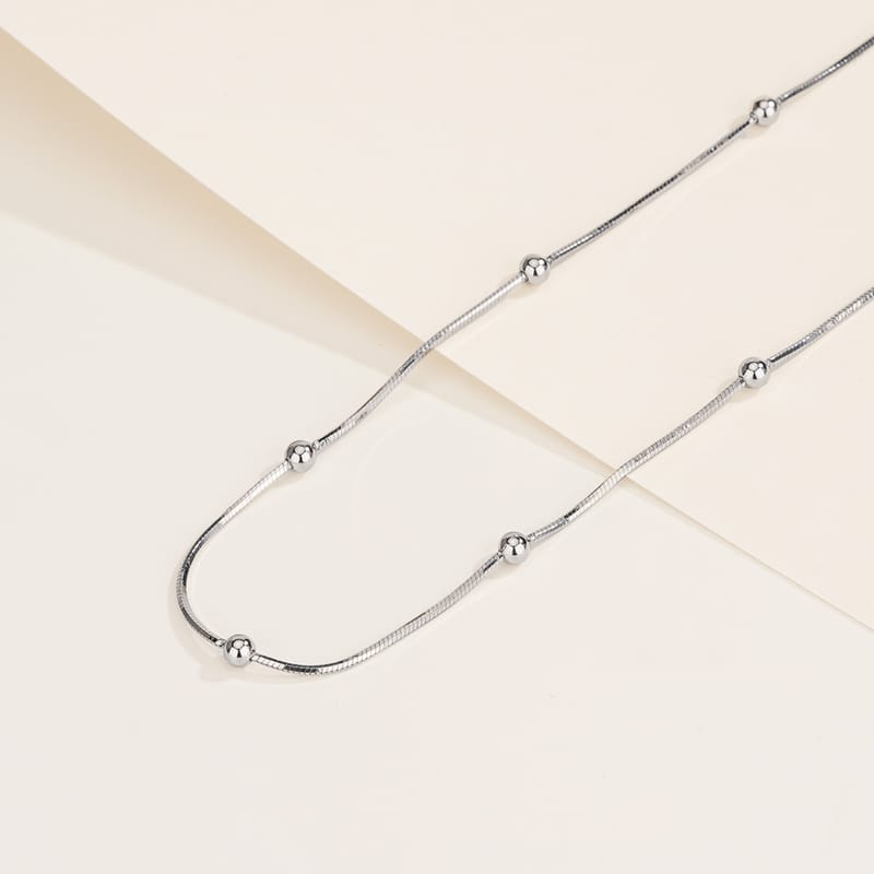Snake bone chain-white gold