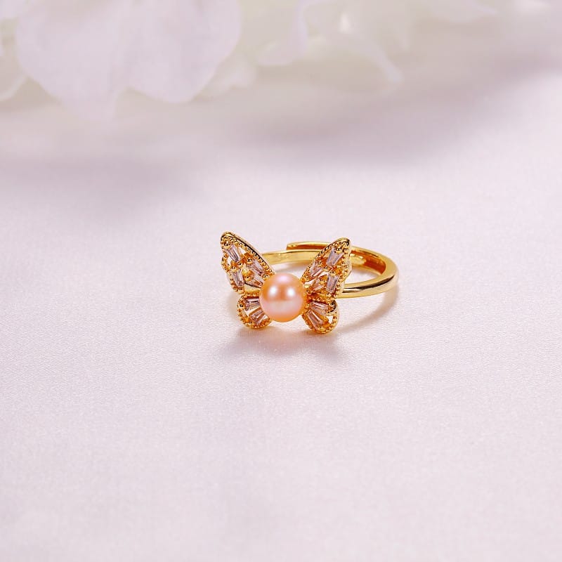 I 5.5-6mm pink pearl ring