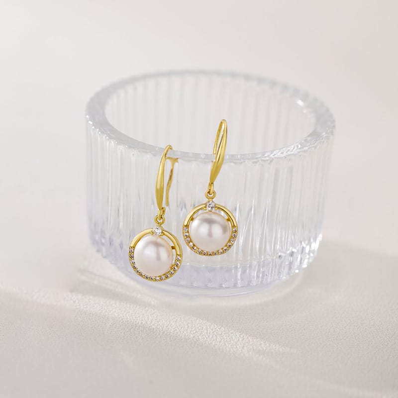 Circle Classic Ear Hook 9-10mm Gold
