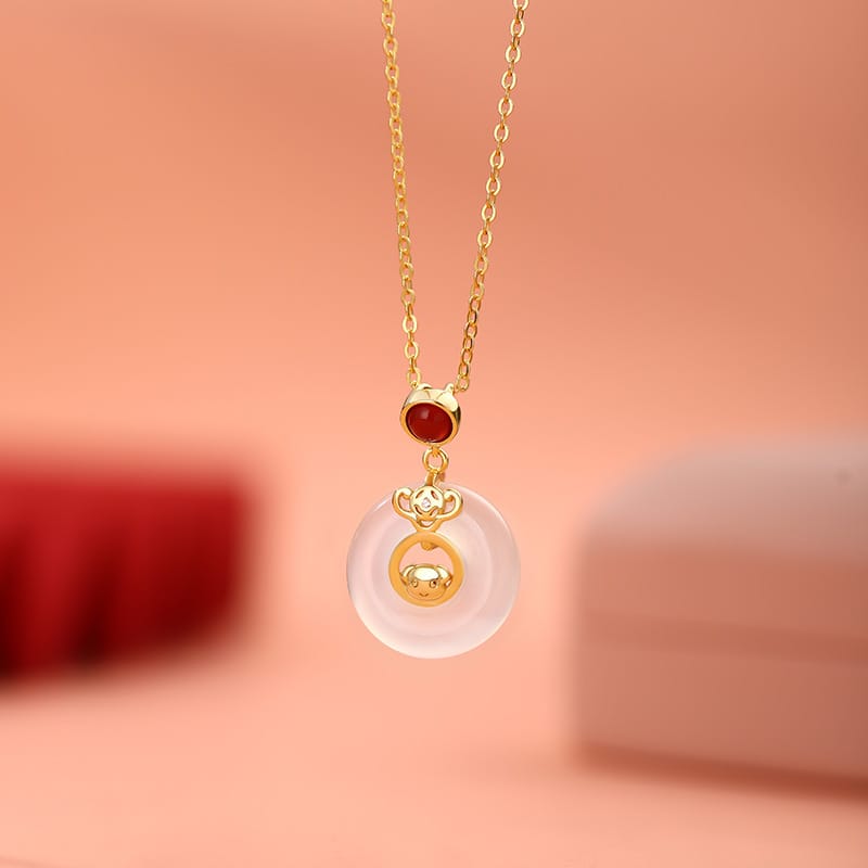 Zodiac dog necklace--gold