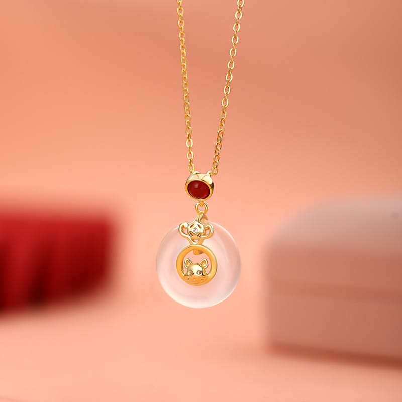 Zodiac rat necklace--gold