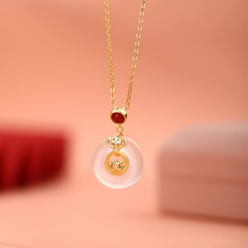 Twelve zodiac sheep necklace--gold