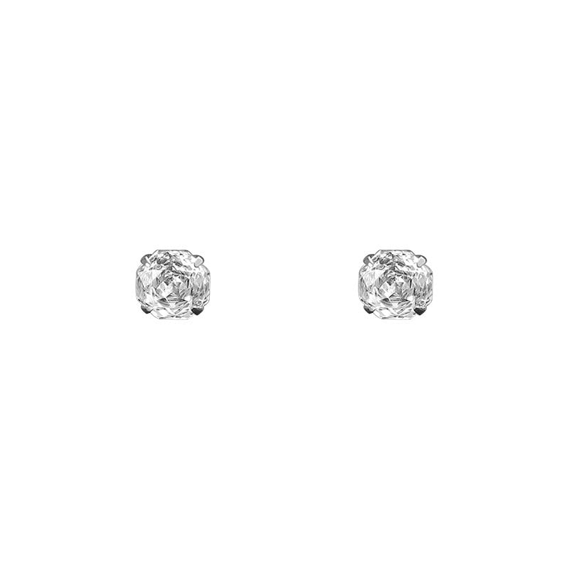 Rose cut zircon earrings--white gold
