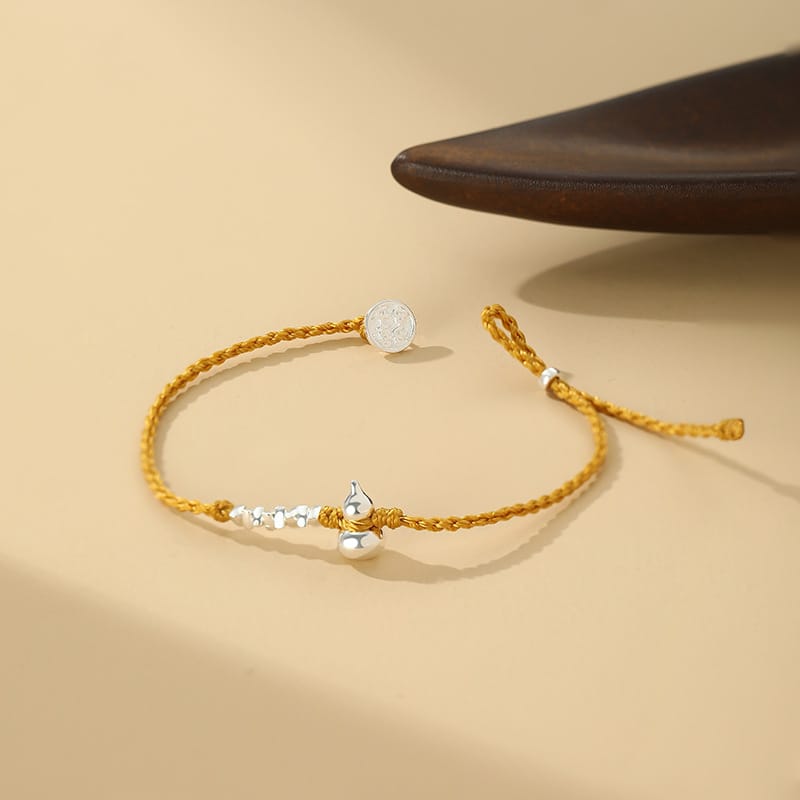 Peace and joy gourd bracelet---silver