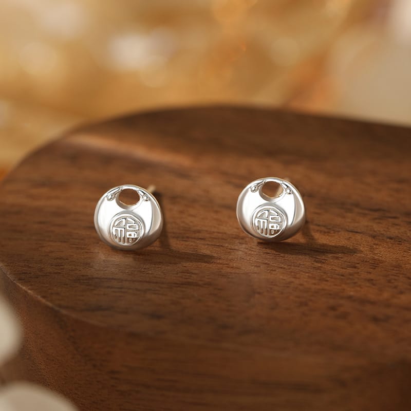 Lucky bag earrings---silver light style