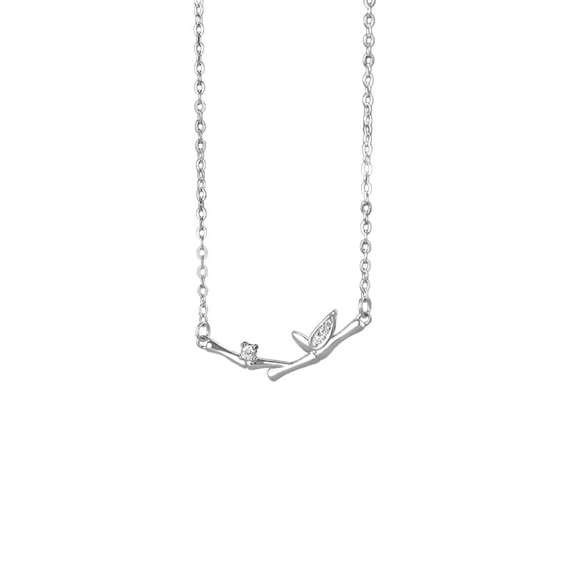 Bamboo necklace--white gold
