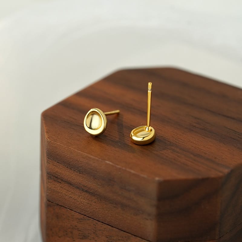 Bean earrings--gold color