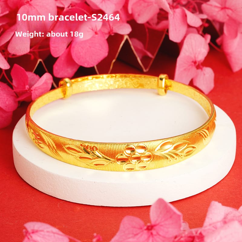10mm brushed plum leaf bracelet-S2464