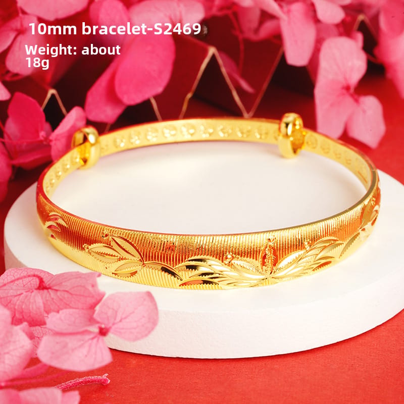 10mm brushed lotus bracelet-S2469
