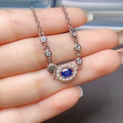 Factory Wholesale Popular Natural Sapphire Bracelet S925 Silver Inlaid Main Stone 4*6 Hot Selling European and American Dropshipping