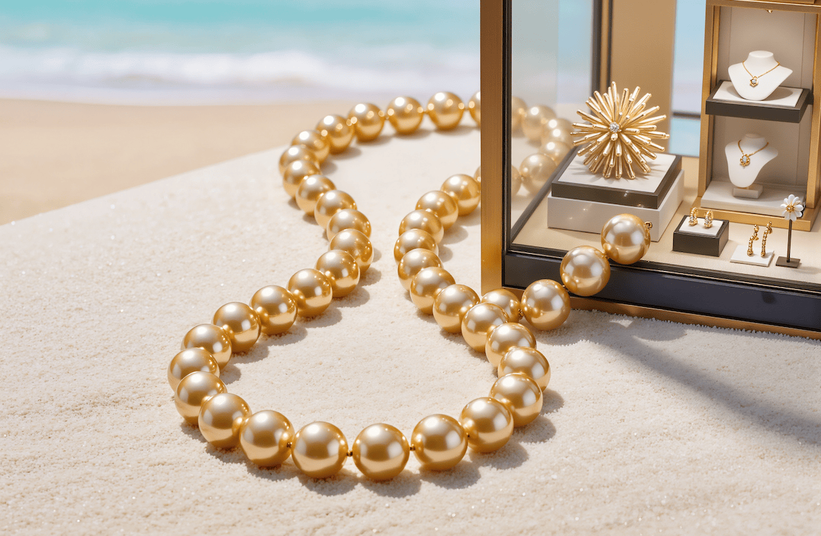 southern sea golden pearls necklace pearl earrings pearl rings pearl jewls pearl jewelry