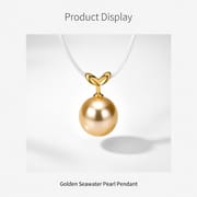 Certified Natural South Seawater Golden Round Pearl Pendant (no chain)