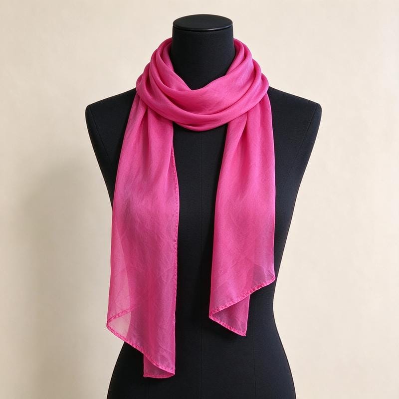 Rose Red 100% Silk Long Scarf 180×65cm | Mitchell Quins London