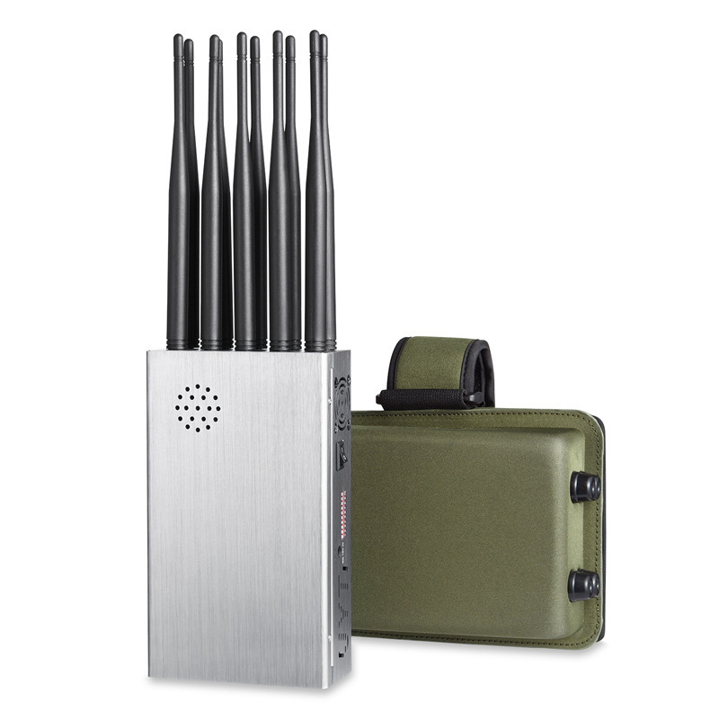 10 Antennas Plus 2G.3G.4G. Cell Phone Jammer GPSL1.WIFI LOJACK 5.8G With Longer 2.0dbi gain antennas.12000Mah battery