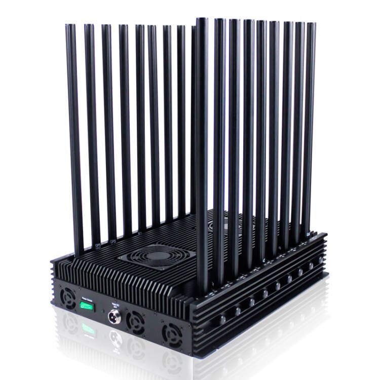 New Powerful 18 Antennas 2g 3G 4G 5g GPS WiFi, RF Signals Jammer 6-10W/Band with 6-7dBi Omni-Directional Antennas up to 120meters.