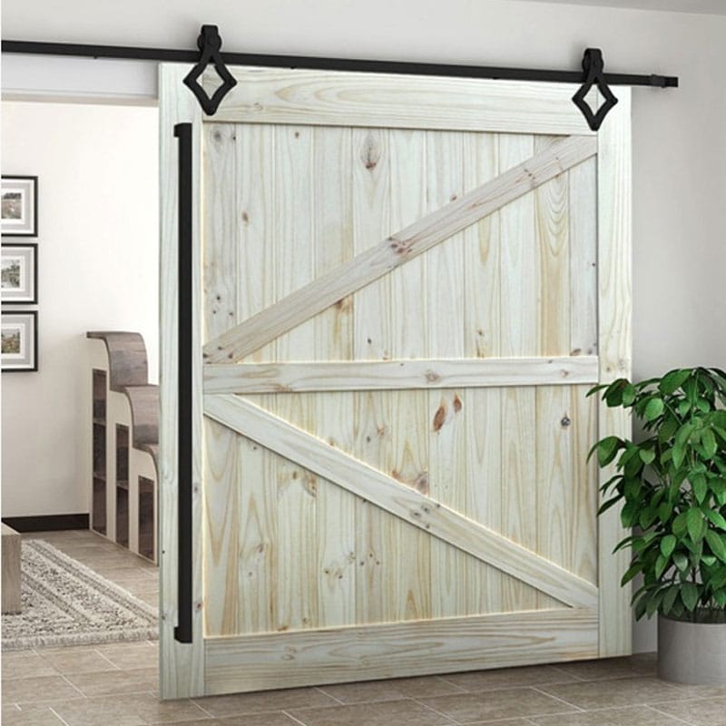 Antique Style Solid Wood Carbon Steel Double Bin Sliding Doors Custom Sized Interior Storage Compartment Sliding Barn Doors