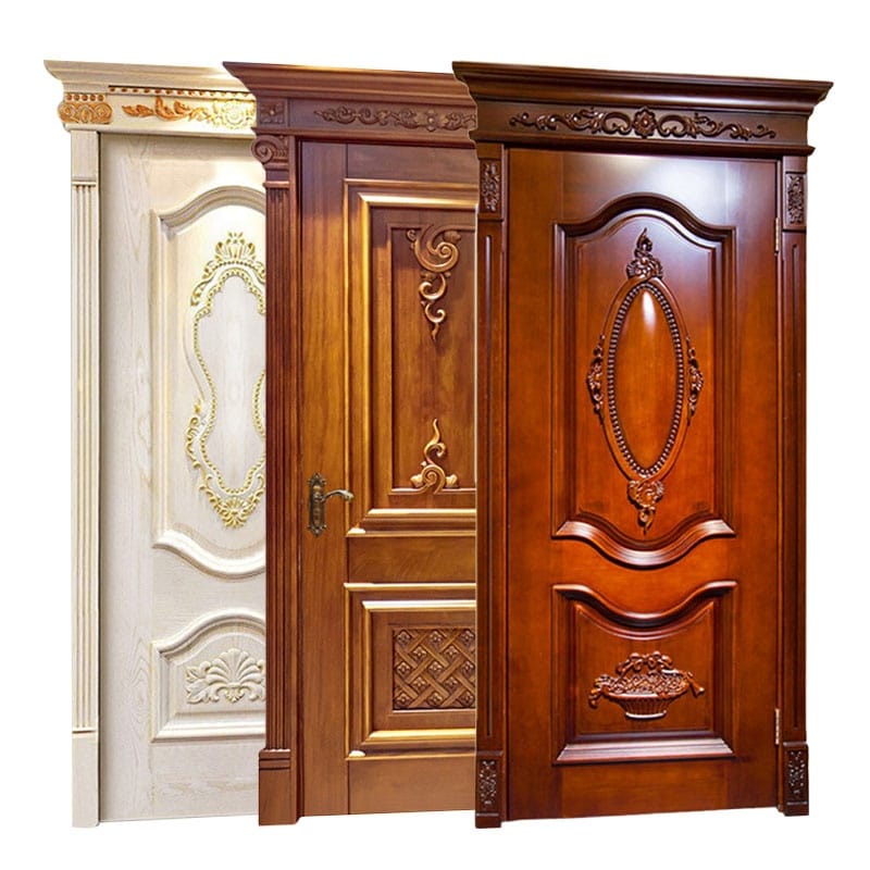 European Retro Model Wooden Door Design Factory Direct Sales Silent Walnut Pure Solid Wood Door