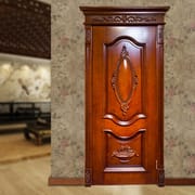 European Retro Model Wooden Door Design Factory Direct Sales Silent Walnut Pure Solid Wood Door