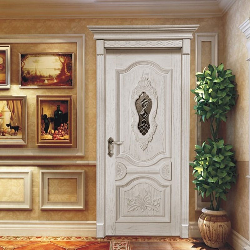 European Retro Model Wooden Door Design Factory Direct Sales Silent Walnut Pure Solid Wood Door