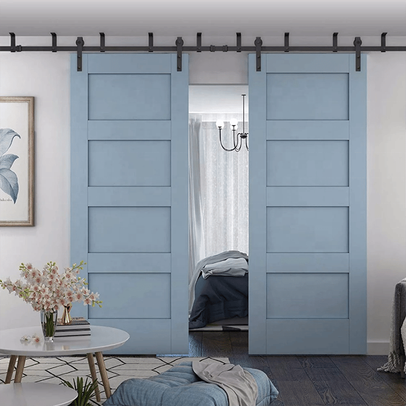 Home Double Open Upholstery French Door Design Interior Modern Manual Sliding Stylish Wooden Doors