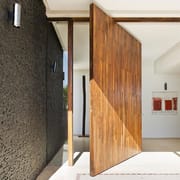 Factory Custom Designed Oversized Pivot Doors Modern Lateral Plank Design for the Front Pivot Wooden Doors of the House