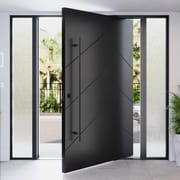 Factory Custom Designed Oversized Pivot Doors Modern Lateral Plank Design for the Front Pivot Wooden Doors of the House