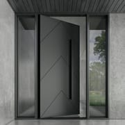 2023 Modern Style Single Pivot Solid Wood Door with Smart Lock Villa Main Door Design