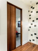 New Design Wooden Built-in Sliding Single Pocket Door Semi-automatic Hidden Ghost Door