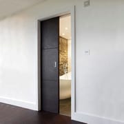 New Design Wooden Built-in Sliding Single Pocket Door Semi-automatic Hidden Ghost Door