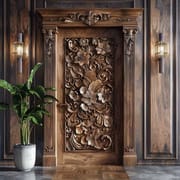 Hot Selling American Retro Carved Solid Wood Interior Door Luxury Complex Unique Carved Design Room Interior Door