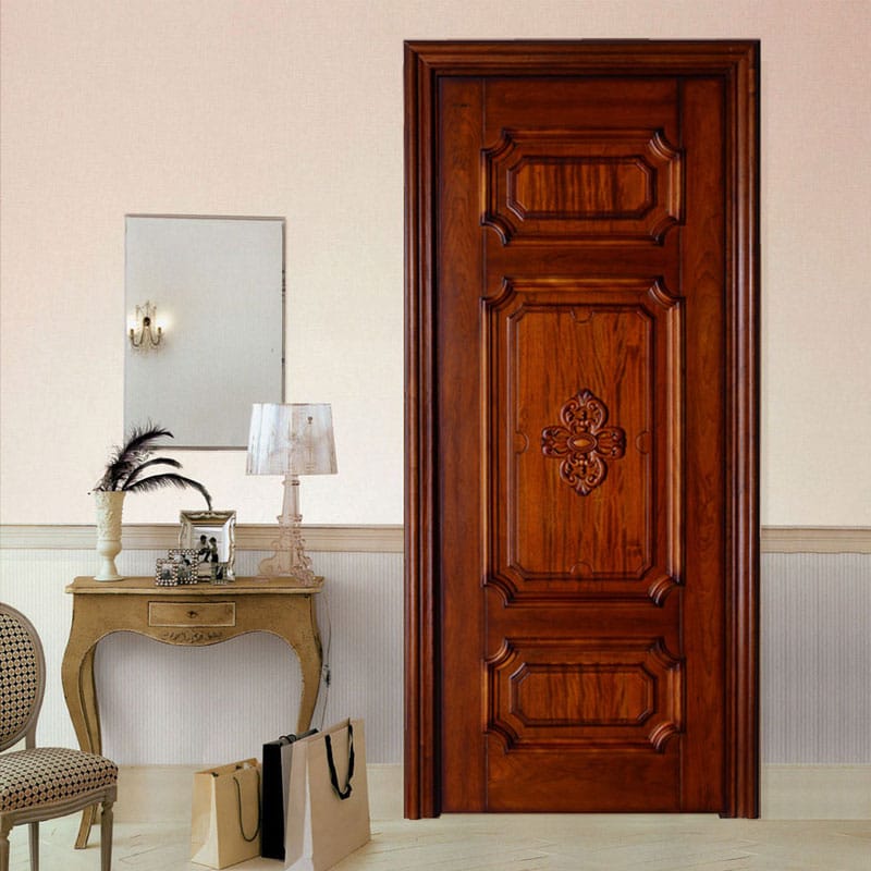 Hot Selling American Retro Carved Solid Wood Interior Door Luxury Complex Unique Carved Design Room Interior Door