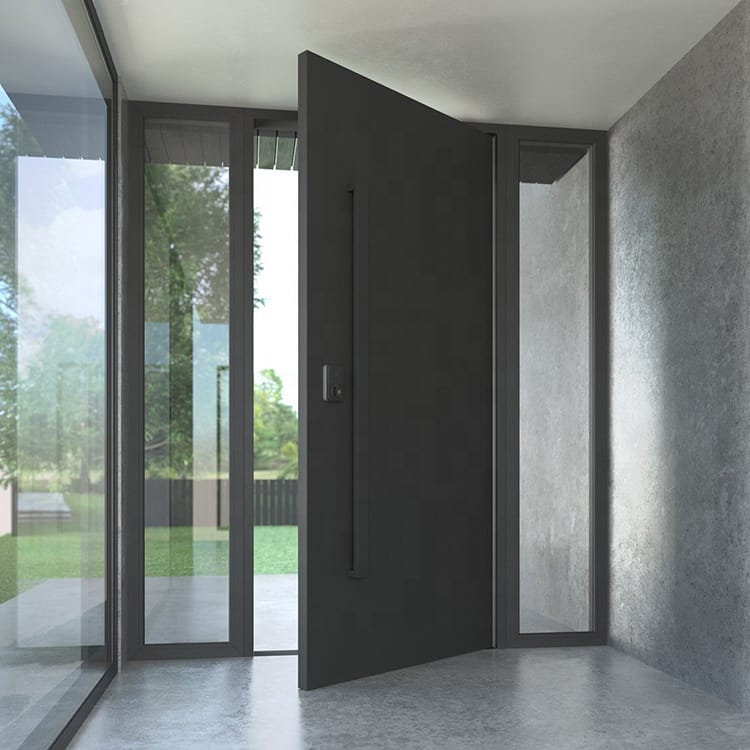 Villa Luxury Front Entry Latest Design White Appearance Wooden Large Panel Wood Pivot Door