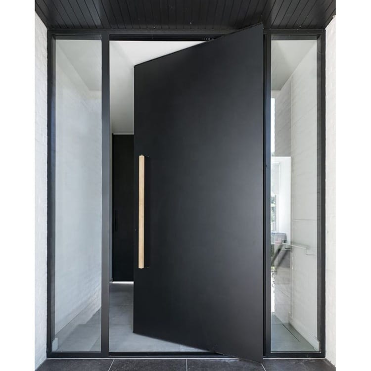Villa Luxury Front Entry Latest Design White Appearance Wooden Large Panel Wood Pivot Door