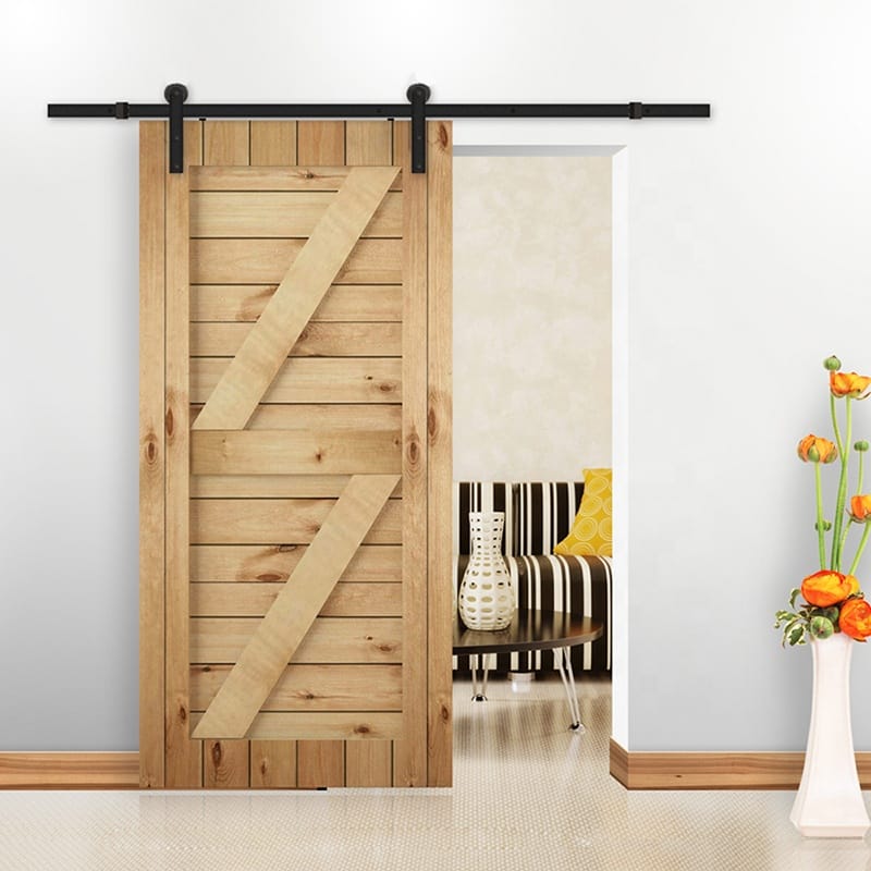 American Modern Design Barn Door Sliding Simple Solid Wood Bedroom Sliding Barn Door