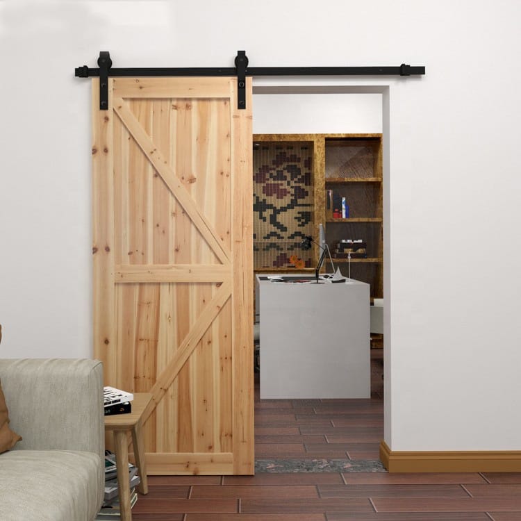 American Modern Design Barn Door Sliding Simple Solid Wood Bedroom Sliding Barn Door