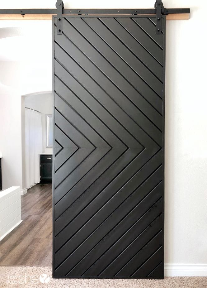 American Modern Design Barn Door Sliding Simple Solid Wood Bedroom Sliding Barn Door