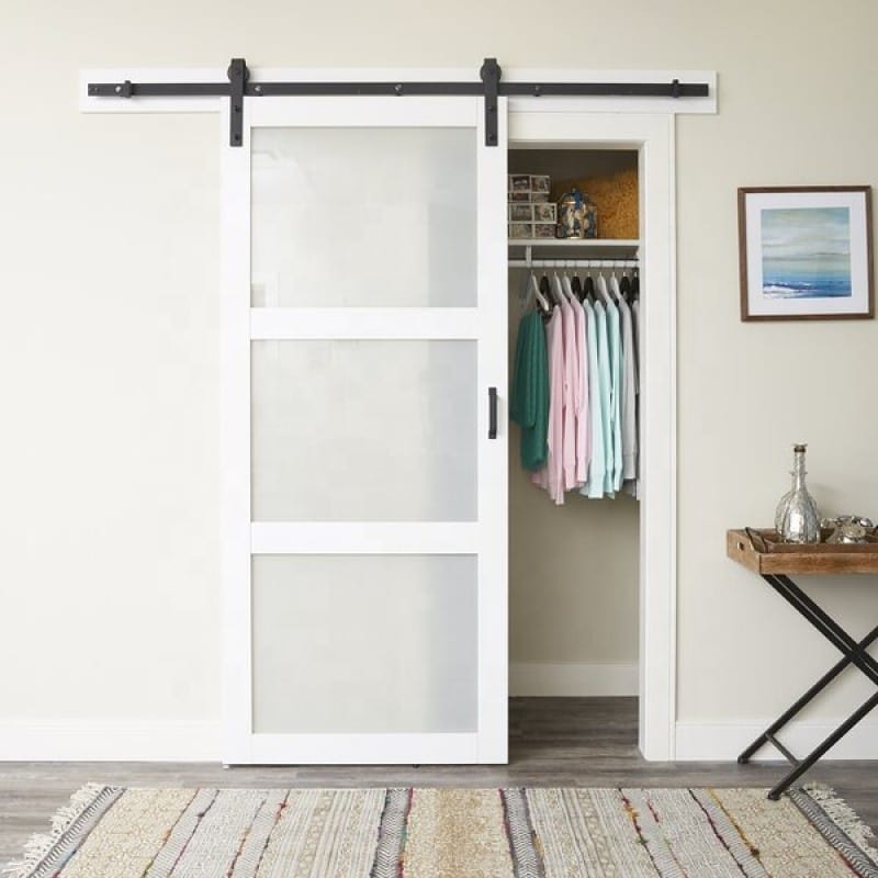 American Modern Design Barn Door Sliding Simple Solid Wood Bedroom Sliding Barn Door