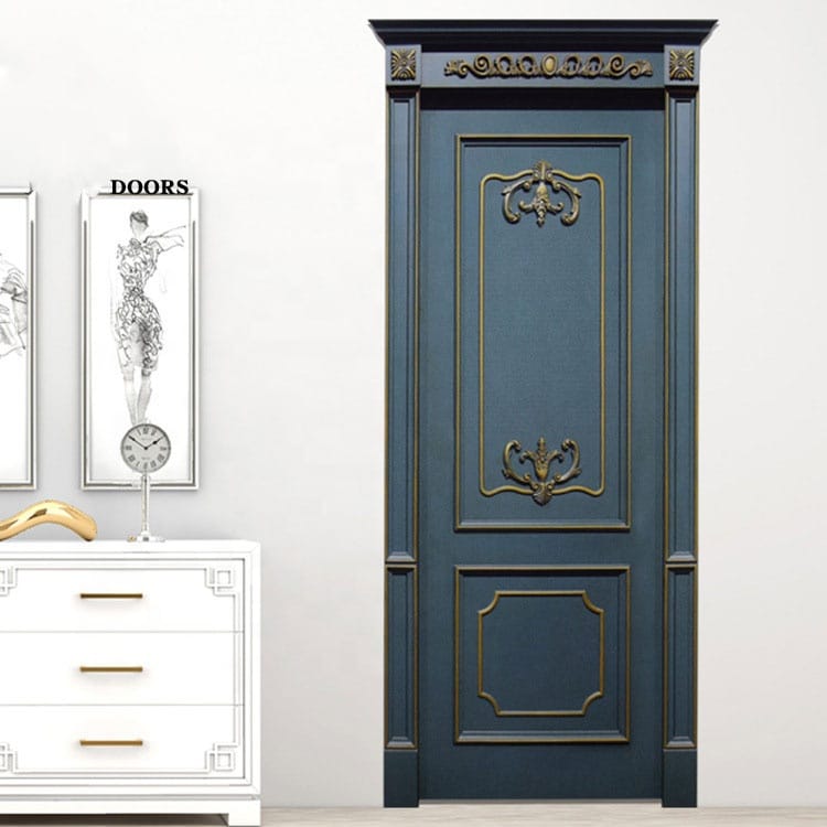 Factory Hot Selling European Style Luxury White Solid Wood Door for Interior Bedroom Doors